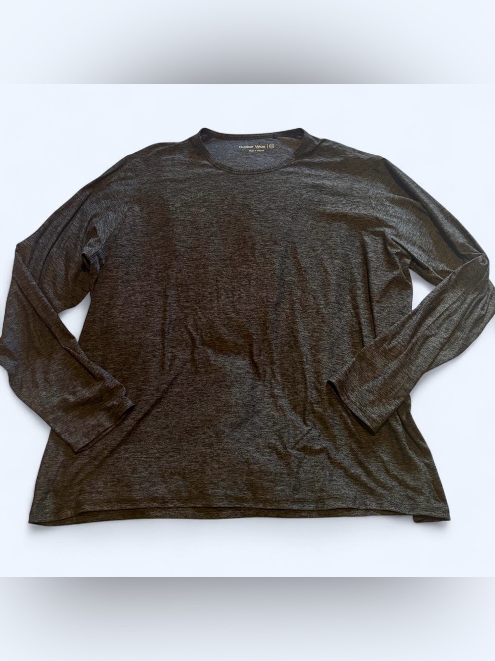 Outdoor Voices Long Sleeve Cloudknit Base Layer Shirt Heathered Charcoal XXXL